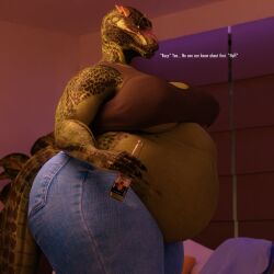 3d big_ass big_belly big_breasts big_butt big_thighs bra breasts coolmaster98 corona_(beer) covered_nipples deeja female huge_ass huge_belly huge_breasts huge_butt jeans large_belly massive_belly morbidly_obese morbidly_obese_anthro morbidly_obese_female overweight pants reptile reptile_humanoid scalie scalie_female scalie_only skyrim the_elder_scrolls thick thick_ass thick_thighs