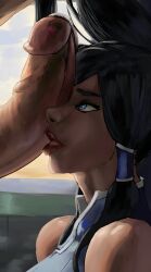 1boy 1girls avatar_legends close-up clothing cropped dark-skinned_female dark_skin female imminent_sex interracial korra male penis_on_face pipewrenchkilla the_avatar the_legend_of_korra water_tribe