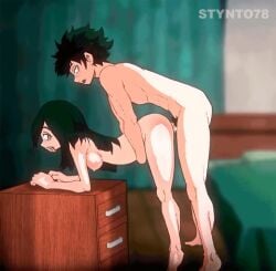 animated breasts doggy_style green_hair izuku_midoriya long_hair male/female mp4 my_hero_academia naked nipples no_sound nude sex shorter_than_10_seconds stynto78 tagme tsuyu_asui vaginal_penetration video