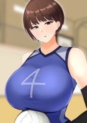 1girls big_breasts breasts short_hair tagme tokitamago very_short_hair