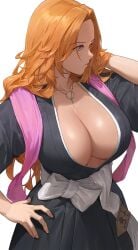 1girls big_breasts bleach breasts cleavage female female_only large_breasts matsumoto_rangiku solo yohan1754