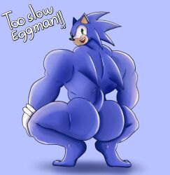 1boy 2022 anthro archived_source ass ass ass_focus big_ass big_butt big_muscles blue_body blue_butt broly_culo butt_focus clothing crouching dialogue english_text eulipotyphlan furry gloves green_eyes handwear hedgehog looking_back male male_only mammal meme mostly_nude muscular muscular_anthro muscular_male open_mouth open_smile parody sega sickaric simple_background smile solo sonic_(series) sonic_the_hedgehog sonic_the_hedgehog_(series) spread_legs spreading teeth text white_clothing white_gloves white_handwear