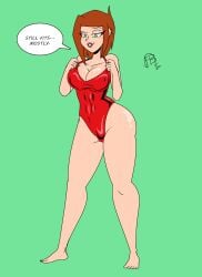 1girls big_ass big_breasts breasts bubble_butt dialogue disney disney_channel female female_focus female_only frostbiteboi gravity_falls green_eyes lifeguard lifeguard_swimsuit one-piece_swimsuit red_hair short_hair solo solo_female solo_focus straight_hair swimsuit tagme text text_bubble thicc-falls thicc-verse thick_thighs tight_clothing wendy_corduroy