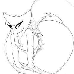 anthro ass ass big_ass big_butt chest_tuft dragon dressing dressing_up eyelashes femboy feminine_male furry male plapjax plapjax_(character) sketch small_wings solo solo_focus solo_male thick thick_ass thick_thighs thighs trap underwear wings