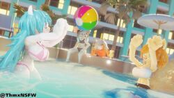 1boy 3d 3d_(artwork) 3girls anthro artist_name avril ball big_breasts big_butt bikini blue_hair brown_eyes cocktail dreams female/female/female/male finch fox fur furry green_eyes grey_fur grey_hair hedgehog kass long_hair orange_fur orange_hair pink_eyes pool rat sara sarafamily short_hair small_breasts squirrel swimsuit tail thmxnsfw volleyball voyeur watching white_fur