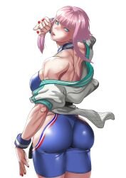 anklet bent_leg big_butt bike_shorts_leotard bike_spats blue_eyes blue_leotard blue_pants blue_shorts breasts butt cameltoe_bike_shorts cameltoe_leggings cameltoe_leotard cameltoe_pants cameltoe_shorts cameltoe_spandex cameltoe_spats capcom game_cover girl hands_behind_head hi_res highleg_panties jewelry large_breasts leggings leggings_leotard leggings_spats leotard leotard_bike_shorts leotard_leggings leotard_shorts leotard_spandex leotard_spats long_spats looking_at_viewer looking_back looking_back_at_viewer making-of_available manon_legrand martial_arts_belt muscle muscles muscular muscular_female paid_reward_available pants panty_straps parted_bangs pink_hair pixie_crop pixie_crop_bangs pixie_crop_female pixie_crop_hair pixie_crop_with_long_locks pixie_cut pixie_cut_bangs pixie_cut_female pixie_cut_hair pixie_cut_with_long_locks pose revealing_clothes revealing_outfit revealing_spats second_skin second_skin_blue_pants second_skin_leggings second_skin_long_spats second_skin_pants second_skin_shorts second_skin_spandex_spats second_skin_spats second_skin_spats_leggings second_skin_spats_pants second_skin_spats_shorts second_skin_spats_spandex second_skin_three-quarter_spats second_skin_tight_spats second_skin_under_leggings_spats secretly_loves_it short_hair short_hair_bangs shorts shorts_leotard skin_tight slit_spats smiling smiling_at_viewer spandex spandex_leotard spandex_spats spats spats_leggings spats_leotard spats_pants spats_shorts spats_spandex spats_under_gi spats_under_karate_gi spats_under_martial_arts_uniform straight_bangs street_fighter street_fighter_6 sutofainomanonn three-quarter_spats tight_spats underwear wafuku white_background white_panties wristband yagi_(joe731842)