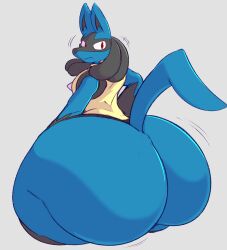 1boy ass big_ass big_butt bubble_butt butt game_freak huge_ass looking_at_viewer looking_back lucario male male_only motion_lines nintendo pokémon_(species) pokemon pokemon_(species) red_eyes solo solo_focus solo_male terito