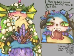 big_blue_bubble blowjob blush blushing cloaca dermit dwumrohl horns my_singing_monsters saltydonut sharp_teeth wublin