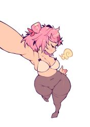 1girls bra breasts chubby doki_doki_literature_club female_only natsuki_(doki_doki_literature_club) poorsdraws solo solo_female