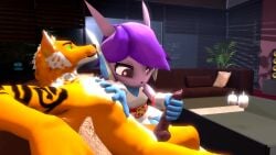 3d animated anthro aquatic_dragon dragon female female_protagonist freedom_planet freedom_planet_2 galaxytrail handjob male masturbation no_sound sash_lilac tagme video video_games