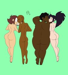 2boys 2girls ass barefoot big_ass black_hair breasts brown_hair brunette candy_chiu closed_eyes commission crossover dark-skinned_male disney disney_channel disney_xd feet frostbiteboi gravity_falls kawaii_kandy kissing lisa_loud naked nickelodeon nude older original_character smile straight_hair tagme the_loud_house thicc-falls thicc-verse thick_thighs thighs wide_hips