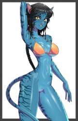 1girls alien alien_girl alien_only avatar bottomless female going_commando kiri_(avatar) minicop2001 na'vi no_panties nopan slender_body slender_waist slim_waist