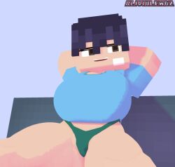 ahoykoi blue_shirt koianimations minecraft minecraft_xxx olivialewdz panties