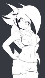 anthro aquatic_dragon dragon female female_protagonist freakyed freedom_planet galaxytrail horns sash_lilac sportswear sweat tail video_games