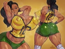 1girls armpits ass big_ass big_breasts brazilian brazilian_female breasts bubble_butt capcom dark-skinned_female dark_skin female huge_breasts latina laura_matsuda muscular_back muscular_female nipple_bulge rampage0118 shiny_skin skin_tight street_fighter street_fighter_v thick_thighs tight_clothing voluptuous wide_hips