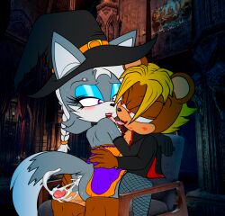 after_anal after_sex bot_diamond canine consensual crossdressing cum cum_in_ass cum_inside diamond_the_dog femboy halloween kissing looking_pleasured male male/male male_dominated no_humans non-human sonic_(series) sonic_the_hedgehog_(series) submissive_male tk_the_wolf trusting vampire witch witch_hat wolf yaoi