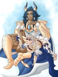 2boys absurd_res ahegarou animal_humanoid armor askr_(fire_emblem) balls big_balls big_dom_small_sub big_penis blue_eyes blue_hair bottomwear bovid bovid_humanoid bovine bovine_humanoid cape clothing corrin_(fire_emblem) corrin_(fire_emblem)_(male) cow_boy dominant duo ear_piercing ear_ring femboy fire_emblem fire_emblem_fates fire_emblem_heroes fluffy_ears foreskin genitals girly hair hi_res horn huge_balls humanoid hyper large_pecs larger_male loincloth male male/male male_only mammal mammal_humanoid multiple_boys muscular muscular_male nintendo pecs penis piercing ring_piercing size_difference smaller_male tail yaoi