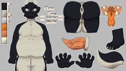 anthro anus ass big_ass big_butt breasts claws color_swatch digital_media_(artwork) dragon erection feet genitals hi_res horn looking_at_viewer major_(ruggedrobbie) male model_sheet nude open_mouth penis presenting presenting_hindquarters reference_image ruggedrobbie simple_background smile solo standing tail text toes tongue