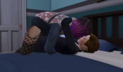 3d chubby devious_desires deviousdesires fishnets glasses kissing making_out pantyhose passionate_kiss the_sims the_sims_4 yuri