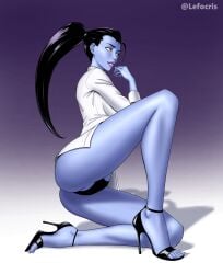 amelie_lacroix female high_heels lefocris overwatch overwatch_2 ponytail purple_skin solo tagme widowmaker