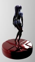 1girls 3d big_breasts blizzard_entertainment female female_only latex leather long_boots long_legs noob34 overwatch solo widowmaker