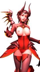 big_breasts devil_mercy female_only mercy miniskirt nipples noob34 overwatch pose