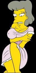 croc_(artist) dress edit excitation excited female gray_hair helen_lovejoy the_simpsons yellow_skin