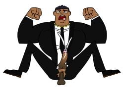 1boy 1male african_male anal bara biceps big_chest big_cock big_dick big_penis chest dark-skinned_male dark_skin dress_shoes gay gold_chain hung male male_only men muscles muscular muscular_male office pecs ryan_(tdi) suit suited the_ridonculous_race tie total_drama_island