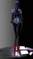 1girls 3d big_ass blizzard_entertainment female female_only latex leather long_boots long_legs noob34 overwatch solo widowmaker