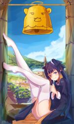 1girls ass ass_focus elun_(elun_00) fan_mascot_(vtuber) feet feet_in_stockings feet_up hololive hololive_english hololive_myth legs legs_up looking_at_viewer ninomae_ina'nis stockings tako_(ninomae_ina'nis) virtual_youtuber