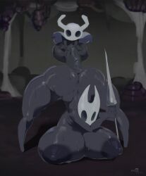 anal anal_sex anthro anus areola arthropod ass ass_up balls bent_over big_balls big_breasts big_butt big_penis black_areola black_nipples breasts cloak clothing duo female female_penetrated genitals grey_body hi_res holding_object holding_weapon hollow_knight hornet_(hollow_knight) huge_balls huge_breasts huge_cock incest larger_female male male/female male_penetrating male_penetrating_female nipples non_navi nude penetration penis protagonist_(hollow_knight) sex size_difference small_but_hung smaller_male team_cherry thick_thighs vessel_(species) weapon