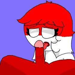 blowjob countryhumans countryhumans_girl indonesia_(countryhumans) licking_penis penis philippines_(countryhumans) red_penis simple simple_background yuri_adwins