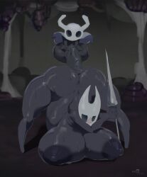 anal anal_sex anthro anus areola arthropod ass ass_up balls belly_inflation bent_over big_balls big_breasts big_butt big_penis black_areola black_nipples blush breasts cloak clothing duo female female_penetrated genitals grey_body hi_res holding_object holding_weapon hollow_knight hornet_(hollow_knight) huge_balls huge_breasts huge_cock incest inflation larger_female male male/female male_penetrating male_penetrating_female nipples non_navi nude penetration penis protagonist_(hollow_knight) sex size_difference small_but_hung smaller_male team_cherry thick_thighs vessel_(species) weapon