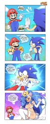 1girls 4koma clothing comic crossover darkstalkers felicia female funny mario mario_(series) medium_breasts new_super_mario_bros._u_deluxe power_up sonic_(series) sonic_the_hedgehog spideyhog super_mario_3d_world what