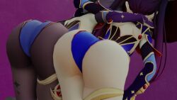 2girls 3d animated ass ass-to-ass ass_focus ass_press ass_shake big_ass big_butt cameltoe clone from_behind genshin_impact hair_ornament hair_ribbon hat huge_ass jiggle kishi large_ass large_butt leotard light-skinned_female long_hair mona_(genshin_impact) multiple_girls no_sound pantyhose purple_hair tagme thick_thighs thighlet twintails very_long_hair video