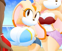 1boy 2girls anthro big_breasts bra breasts cream_the_rabbit erect_nipples erection erection_under_clothes furry hair happy original_character rabbit rabbit_ears sega shoes slickehedge smile smiling sonic_(series) sonic_the_hedgehog_(series) tail underwear vanilla_the_rabbit