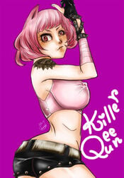 1girls breasts diamond_is_unbreakable female female_only gijinka jojo's_bizarre_adventure killer_queen kokoro_kira pink_hair rule_63 shounen_jump stand_(jjba) tagme