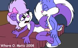 2008 animated anthro buster_bunny female fifi_la_fume fur furry lowres male mammal rabbit skunk straight tiny_toon_adventures whore_o._matic