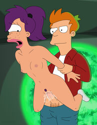 cum freako futurama philip_j_fry pubes pubic_hair timesphere turanga_leela younger_self