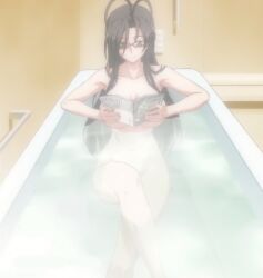 anime_screencap bathing female glasses hasegawa_chisato mature_female production_ims screencap screenshot shinmai_maou_no_testament