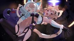 animated blonde_hair cat_ears cat_tail catgirl face_markings mp4 no_sound polypuff red_eyes squchan_(vtuber) tagme tummy video virtual_youtuber vyugen