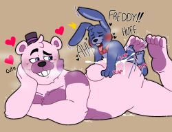 2boys anthro big_sub big_sub_small_top bodily_fluids cum cum_inside duo five_nights_at_freddy's five_nights_at_freddy's:_sister_location funtime_freddy_(fnafsl) gay genital_fluids genitals hearts itsjustapixel3 male male/male male_only penis puppet_bonnie_(fnafsl) scottgames sex sister_location size_difference small_dom small_dom_big_sub small_penis smaller_male