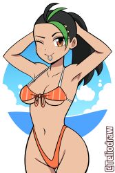 1girls blush female female_only looking_at_viewer nemona_(pokemon) pokemon pokemon_sv solo tagme teliodraw