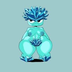 1girls azllim big_breasts big_thighs blue_body breasts female female_only fungy ice-shroom_(pvz) mushroom nipples plants_vs_zombies solo solo_female tagme thighs