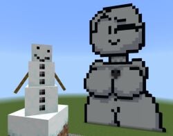 breasts hhorsee10 minecraft snow_golem snowman thighs