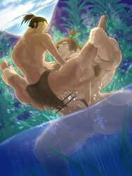 abs bara biceps big_dom_small_sub censored gay hyper hyper_balls hyper_genitalia hyper_penis hyper_testicles male male_focus male_only muscle muscles muscular muscular_arms muscular_ass muscular_back muscular_legs muscular_male muscular_thighs nagare nipples pecs size_difference veins veiny_penis