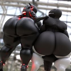 1boy 1femboy 1girls big_ass big_breasts breasts bubble_butt cerberus_the_demogorgon demogorgon female femboy feminine_male haydee haydee_(game) huge_ass qzk_forte robot tagme thick_thighs