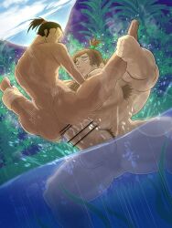 abs bara biceps big_dom_small_sub censored gay hyper hyper_balls hyper_genitalia hyper_penis hyper_testicles male male_focus male_only muscle muscles muscular muscular_arms muscular_ass muscular_back muscular_legs muscular_male muscular_thighs nagare nipples pecs size_difference veins veiny_penis