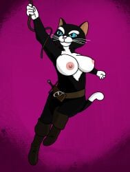 anthro belt boots breasts breasts_out cat_ears cat_tail dreamworks female female_only furry kitty_softpaws paramount_pictures puss_in_boots_(dreamworks) puss_in_boots_(film) rope shrek_(series)