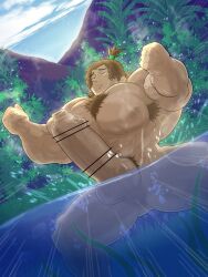 abs bara biceps censored gay hyper hyper_balls hyper_genitalia hyper_penis hyper_testicles male male_focus male_only muscle muscles muscular muscular_arms muscular_ass muscular_back muscular_legs muscular_male muscular_thighs nagare nipples pecs size_difference veins veiny_penis